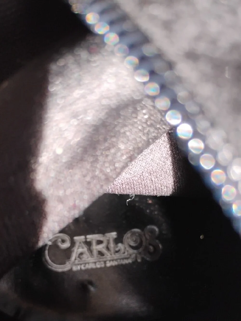 Carlos Santana Black Over-the-Knee Boots with Silver Studded Block Heel